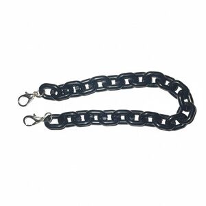 Black Acrylic Chunky Purse Hat Chain Strap Mask Lanyard 11” Rave Y2K